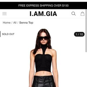 I.AM.GIA Black Halter Crop Top